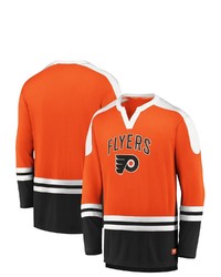 FANATICS Branded Orangeblack Philadelphia Flyers Iconic Slapshot Long Sleeve T Shirt