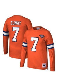 Mitchell & Ness John Elway Orange Denver Broncos Big Tall Retired Player Name Number Long Sleeve Top At Nordstrom