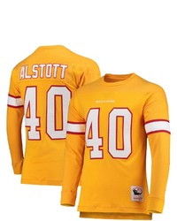 Mitchell & Ness Mike Alstott Orange Tampa Bay Buccaneers 2002 Retired Player Name Number Long Sleeve T Shirt