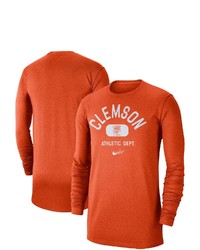 Nike Orange Clemson Tigers Textured Long Sleeve T Shirt At Nordstrom