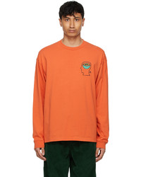 Brain Dead Orange Earthworks Long Sleeve T Shirt