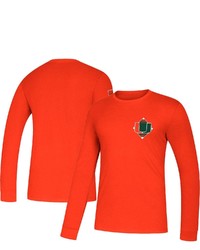 adidas Orange Miami Hurricanes Diamond Days Baseb Sleeve T Shirt