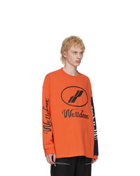 We11done Orange Remake Logo Long Sleeve T Shirt