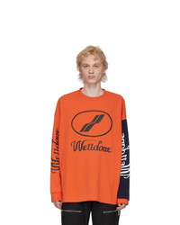 We11done Orange Remake Logo Long Sleeve T Shirt