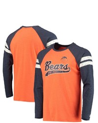 STARTE R Orangenavy Chicago Bears Throwback League Raglan Long Sleeve Tri Blend T Shirt