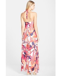 KUT from the Kloth Floral Print Embellished Halter Maxi Dress