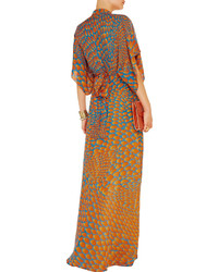 Issa Printed Silk Chiffon Maxi Dress