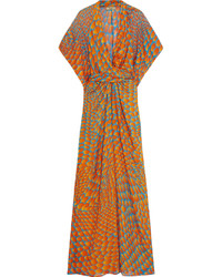 Issa Printed Silk Chiffon Maxi Dress