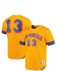 Mitchell & Ness Wilt Chamberlain Gold San Francisco Warriors 1962 Mesh Name Number T Shirt