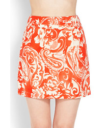Forever 21 Contemporary Linen Blend Paisley Skirt
