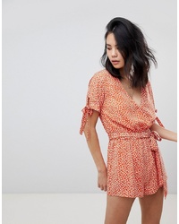 Honey Punch Playsuit With In Tulip Spot Print Spot