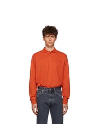 Orange Print Polo Neck Sweater