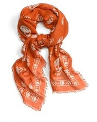 orange alexander mcqueen scarf