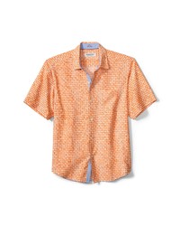 Tommy Bahama Coconut Point Fade Away Geo Islandzone Short Sleeve Button Up Shirt In Pale Ginger At Nordstrom