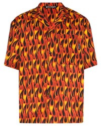 Palm Angels Flame Print Bowling Shirt
