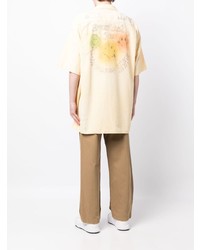Maison Mihara Yasuhiro Graphic Print Short Sleeved Cotton Shirt