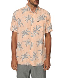 O'Neill Grove Flow Floral Short Sleeve Button Up Shirt In Cantaloupe At Nordstrom