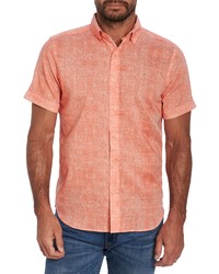 Robert Graham Harpswell Short Sleeve Button Up Shirt In Orange At Nordstrom