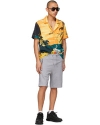 Balmain Multicolor Beach Print Short Sleeve Shirt