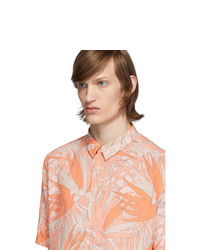 Saint Laurent Orange And Taupe Jungle Shirt