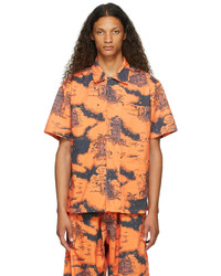 Vyner Articles Orange Black Hawaii Short Sleeve Shirt