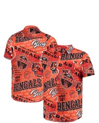 FOCO Orange Cincinnati Bengals Thematic Button Up Shirt