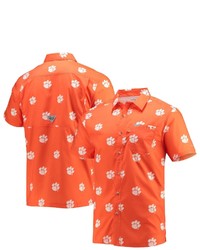 Columbia Orange Clemson Tigers Super Slack Tide Omni Shade Button Up Shirt At Nordstrom
