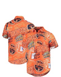 FOCO Orange Denver Broncos Thematic Button Up Shirt At Nordstrom