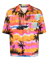 Palm Angels Palm Tree Print Bowling Shirt