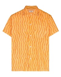 Bode Wave Print Short Sleeve Shirt