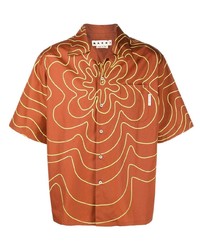 Marni Wavy Pattern Bowling Shirt