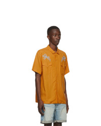 DOUBLE RAINBOUU Yellow West Coast Short Sleeve Shirt