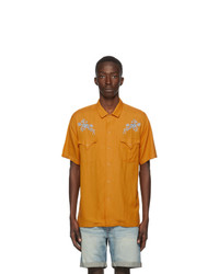 DOUBLE RAINBOUU Yellow West Coast Short Sleeve Shirt