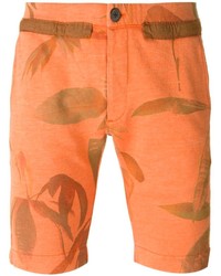 Orange Print Shorts