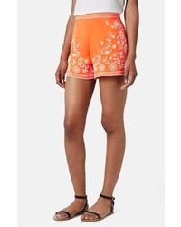 Topshop Trailing Flower Embroidered Shorts
