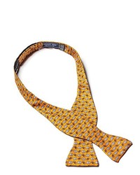 Orange Print Silk Bow-tie