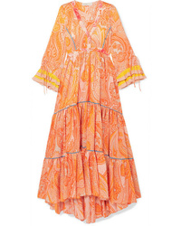 Etro Tiered Printed Silk De Chine Gown