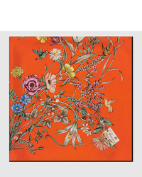 Gucci Flower Print Silk Foulard