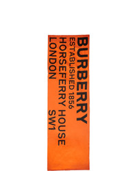 Burberry Orange Silk Puffer Logo Scarf
