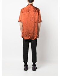 Song For The Mute Distressed Print Oversized Satin Shirt
