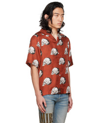 Amiri Red Wes Lang Edition All Over Skull Shirt