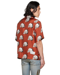 Amiri Red Wes Lang Edition All Over Skull Shirt