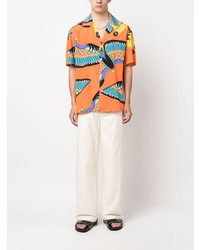 P.A.R.O.S.H. Seagled Short Sleeve Silk Shirt