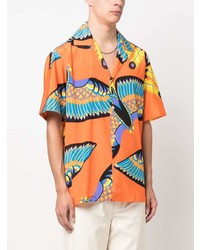 P.A.R.O.S.H. Seagled Short Sleeve Silk Shirt