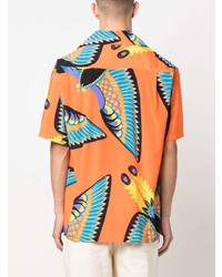 P.A.R.O.S.H. Seagled Short Sleeve Silk Shirt