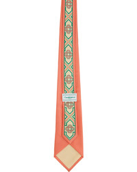 Casablanca Beige Pink Silk Monogram Tie