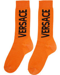 Versace Orange Cotton Socks