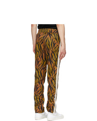 Palm Angels Black And Orange Tiger Track Pants