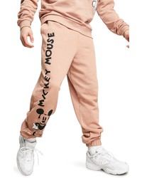 ASOS DESIGN Mickey Mouse Cotton Joggers In Brown At Nordstrom