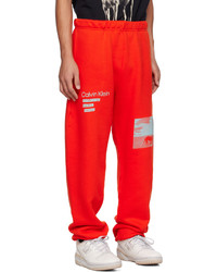 Calvin Klein Orange Printed Lounge Pants